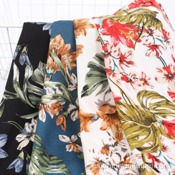 Tela estampada 100%rayon musgo crepe para vestidos